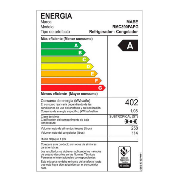 Refrigeradora Mabe Smart Frost System 390 Lt.  Grafito - Imagen 4